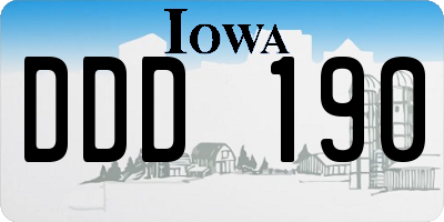 IA license plate DDD190