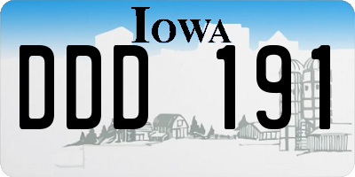 IA license plate DDD191