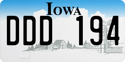 IA license plate DDD194
