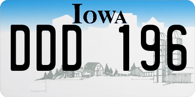 IA license plate DDD196