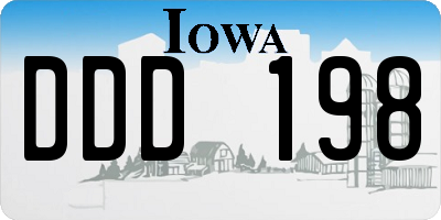 IA license plate DDD198