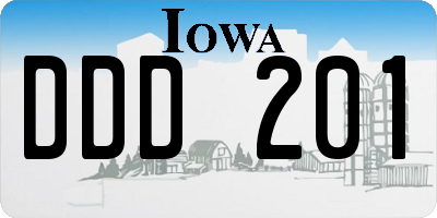 IA license plate DDD201