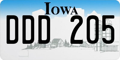 IA license plate DDD205