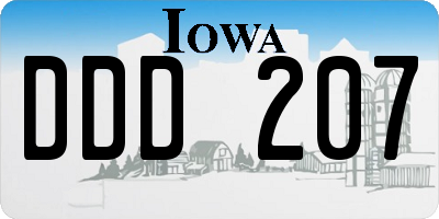 IA license plate DDD207