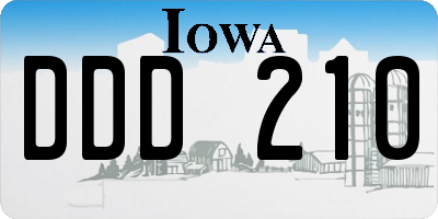 IA license plate DDD210