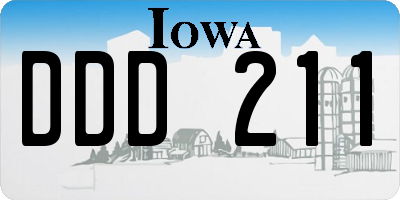 IA license plate DDD211
