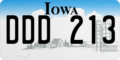 IA license plate DDD213
