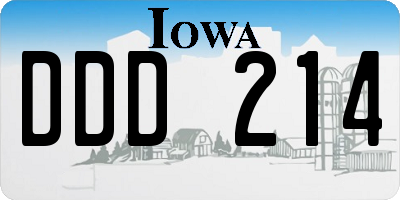 IA license plate DDD214