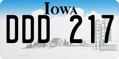 IA license plate DDD217