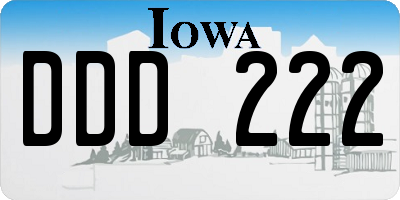 IA license plate DDD222