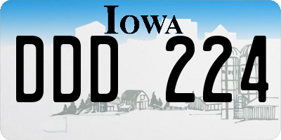 IA license plate DDD224