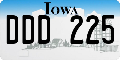 IA license plate DDD225