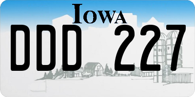 IA license plate DDD227