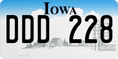 IA license plate DDD228