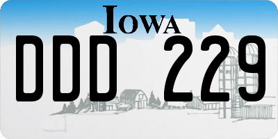 IA license plate DDD229