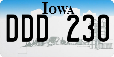 IA license plate DDD230