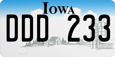 IA license plate DDD233