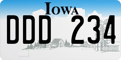 IA license plate DDD234