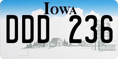 IA license plate DDD236