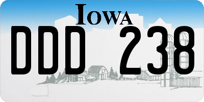 IA license plate DDD238
