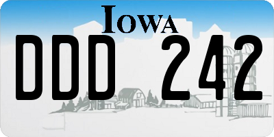 IA license plate DDD242