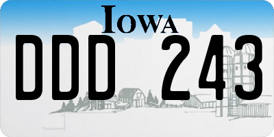 IA license plate DDD243