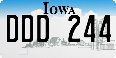 IA license plate DDD244