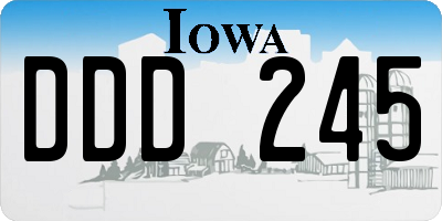 IA license plate DDD245