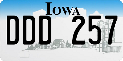 IA license plate DDD257