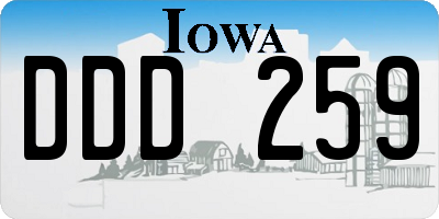 IA license plate DDD259