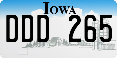IA license plate DDD265