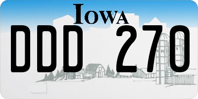 IA license plate DDD270