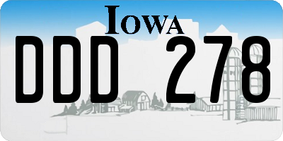 IA license plate DDD278