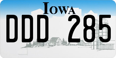 IA license plate DDD285