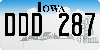 IA license plate DDD287
