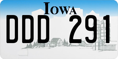 IA license plate DDD291
