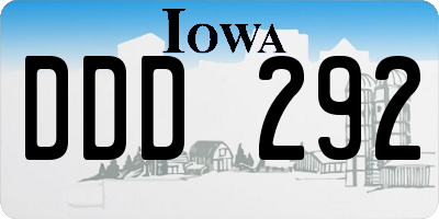 IA license plate DDD292