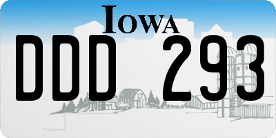 IA license plate DDD293