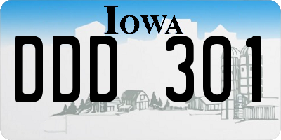 IA license plate DDD301