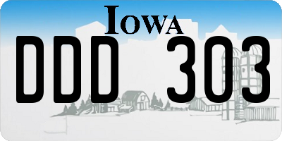 IA license plate DDD303