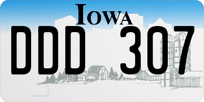 IA license plate DDD307