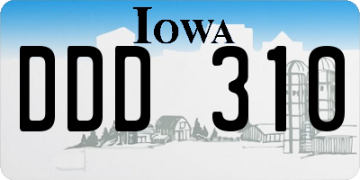 IA license plate DDD310