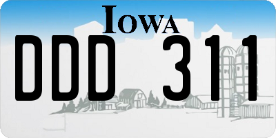 IA license plate DDD311