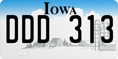 IA license plate DDD313