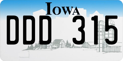 IA license plate DDD315