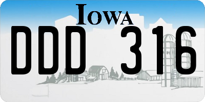 IA license plate DDD316