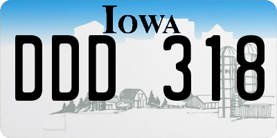 IA license plate DDD318