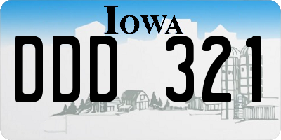 IA license plate DDD321