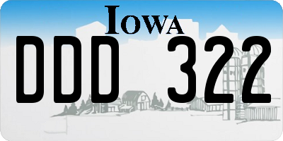 IA license plate DDD322