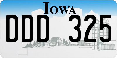 IA license plate DDD325